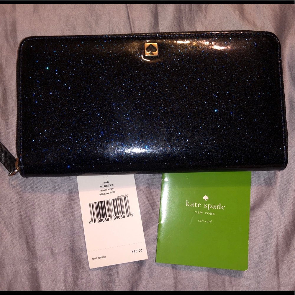 Kate Spade Wallet ♠️, blue black glitter